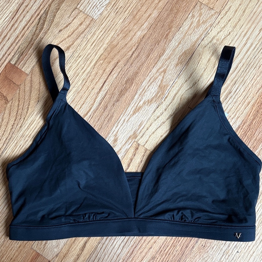 Victoria's Secret large DD unlined Black Triangle Bralette
